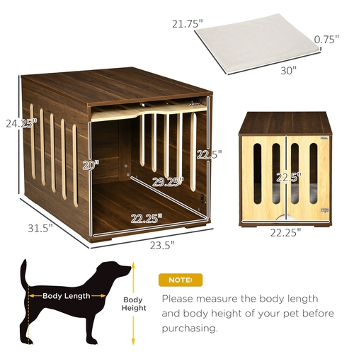 Furniture Style Dog Crate End Table with Removable Door Panel, Dog - Image 3