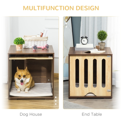 Furniture Style Dog Crate End Table with Removable Door Panel, Dog - Image 4