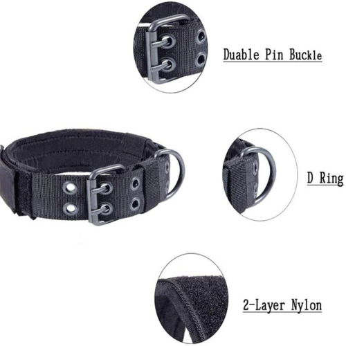 2" Wide Tactical Heavy Duty Nylon Large Dog Collar K9 Military With - Image 23