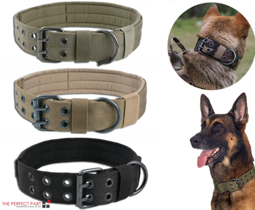 2" Wide Tactical Heavy Duty Nylon Large Dog Collar K9 Military With - Image 15