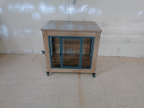 Heavy Duty Wooden Dog Crate Furniture with Wheels– Indoor Pet Kennel - Image 29