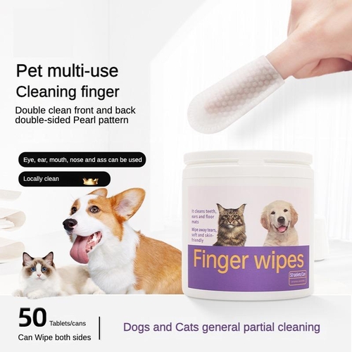 3-in-1 Pet Finger Wet Wipes For Dogs & CatsTeeth Cleaning Wipes, - Image 4