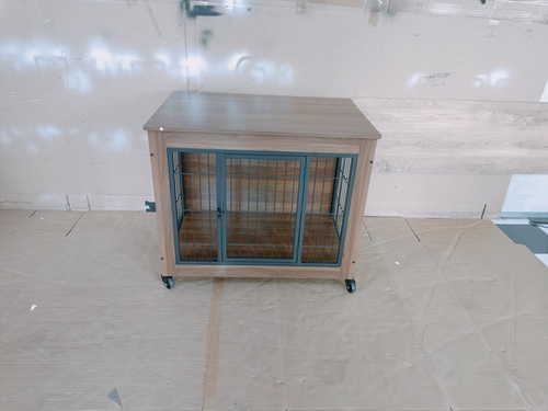Heavy Duty Wooden Dog Crate Furniture with Wheels– Indoor Pet Kennel - Image 53